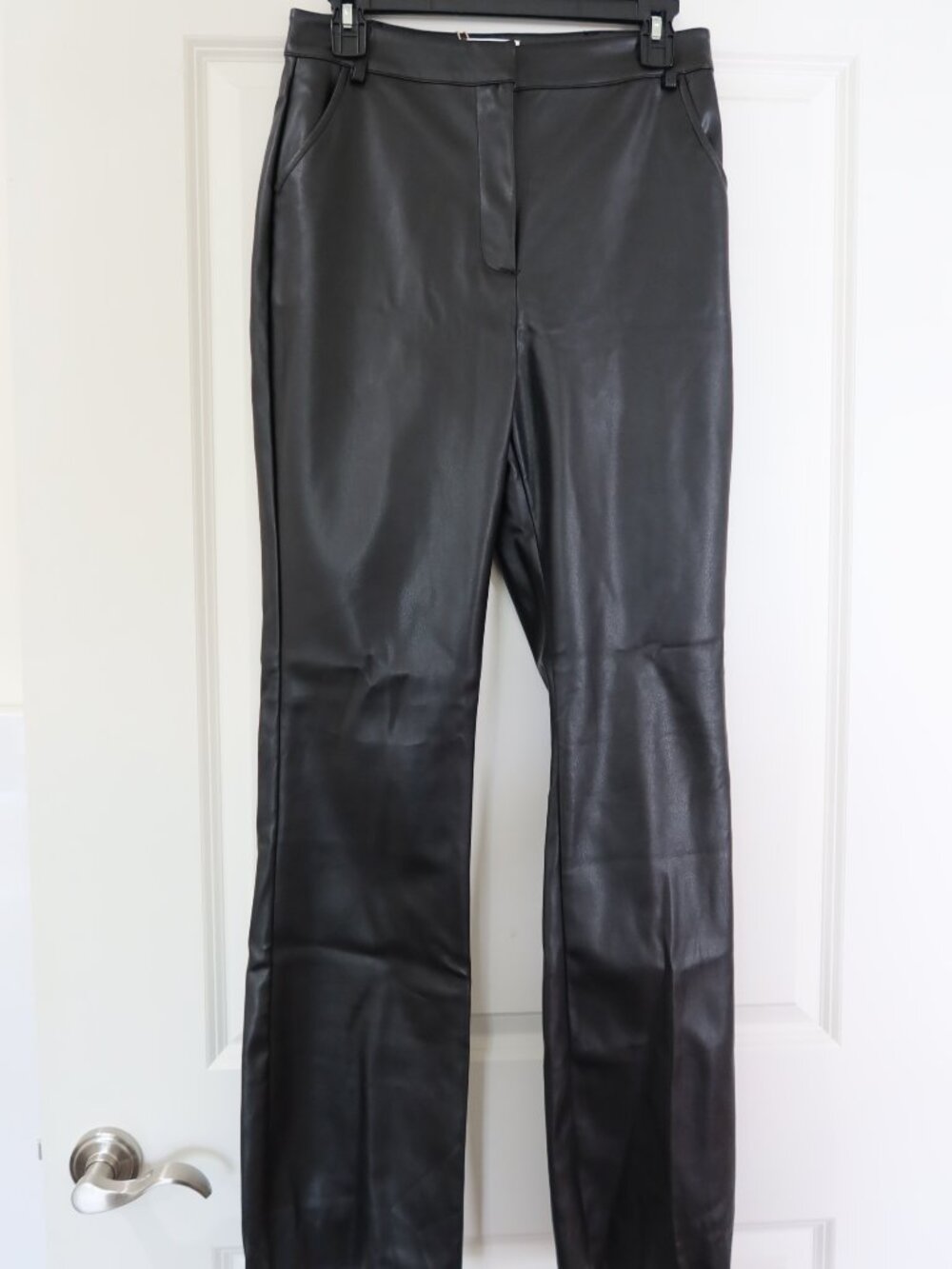 Meshki boot cut faux leather pants
